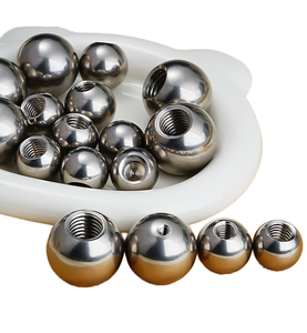 Billes à vis en acier inoxydable AISI 304 de marque DECOK, solides et rondes avec trou semi-fileté, tailles 5mm-10mm/M2-M6, finition polie brillante - Product Image 1