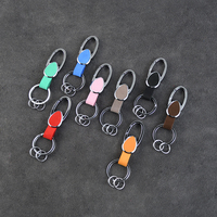 Porte-clés de voiture en cuir véritable de luxe, gravé sur mesure, en cuir de vachette, accessoires pour porte-clés, cadeau d'affaires, petit MOQ
