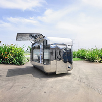 Roestvrijstalen Europese Vleugeldeur Food Truck 220V Commerciële Koffie Hamburger Truck Met Volledige Keuken Voor Hotdogs Snoepjes Chips