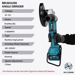 Smerigliatrice Angolare a Batteria Brushless agli Ioni di Litio da 18V Disco da Taglio 180 mm per Uso Professionale, Industriale e Fai da Te 6000 RPM - Product Image 3