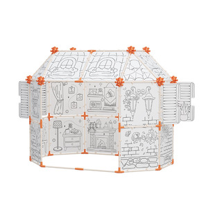 Jouet de construction en papier pour enfants, kit de construction de forteresse sur le thème de l'espace avec panneaux muraux - Product Image 2