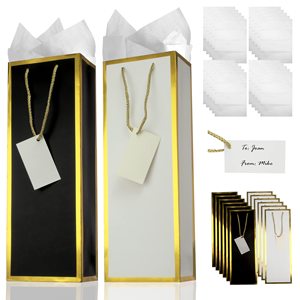 Bán buôn tùy chỉnh đầy màu sắc đa thiết kế in ấn sang trọng Kraft bao bì rượu vang chai Quà tặng Túi giấy với xử lý - Product Image 1