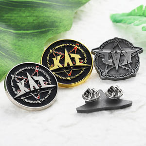 Set de pines de solapa de metal personalizados con logo 3D de pentagrama, de aleación esmaltada, estilo vintage, para chaqueta, mochila y sombrero, para fans del rock y mercancía de conciertos - Product Image 1