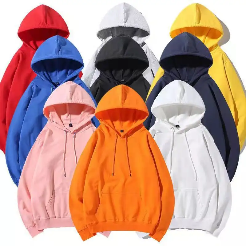 New high quality pure cotton small terry men's fashion sweater men's hooded loose sweater men's and women's clothing