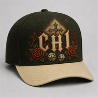 Cappellino da Baseball Personalizzato con Ricamo in Stile Old English, 5 Pannelli, Visiera Curva, Stile Dad Hat, Streetwear West Coast, Vendita all'Ingrosso, Basso MOQ