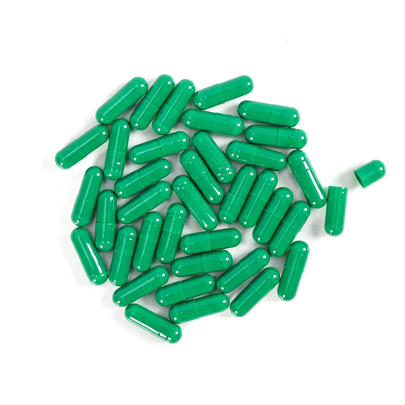 Large Size Dark Green Cow Gelatin Capsule Easily Digestible Support Printing Size 000 00 0 Hollow Empty Capsule Shell