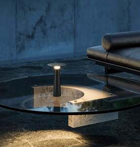 Lampe de table en métal rechargeable, style nordique minimaliste, pour restaurant, bar, café, lumière d'ambiance, lampe de bureau LED portable sans fil, étanche - Product Image 3