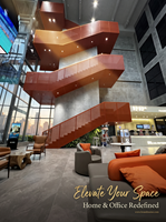 Escalier robuste en acier inoxydable résistant à l'usure, en forme de Z, pour les bureaux commerciaux, les parcs et les zones à fort trafic