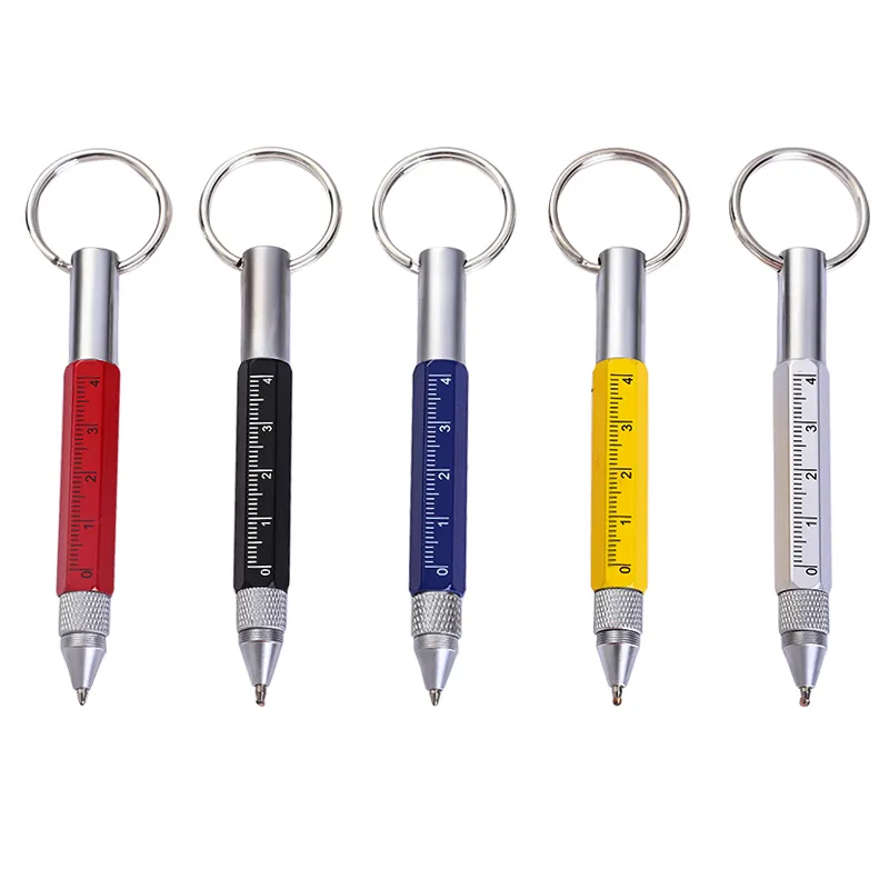 2021Hot Sale 6 In 1 Mini Multifunction High Quality Stylus Tool Touch Screwdriver Keychain Metal Ballpoint Pens