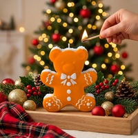 J-5289/90 2 Designs Weihnachts-Bär Silikonform für Kerzenherstellung, Duftkerzenform, Heimdekoration, Bär-Formen für Tortendekoration