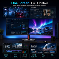 Monitor Gaming Langsung dari Pabrik OEM ODM, Monitor Gaming Lengkung 34 Inci 180Hz 1500R 3440x1440 untuk Setup Gaming PC