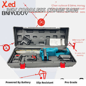 Scie à chaîne sans fil industrielle 36V à batterie lithium, guide-chaîne de 12 pouces, 600W, outil de coupe de bois antidérapant, OEM - Product Image 2
