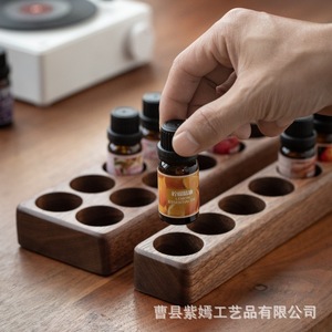 Wooden Essential Oil Storage Rack <b>Desktop</b> Organizer For Bottles And Cosmetics Single Layer <b>Shelf</b> Makeup Storage - Product Image 2