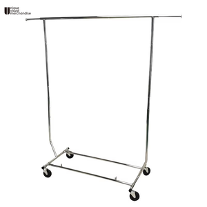 Load Capacity Commercial Grade <strong>Clothing</strong> Garment Racks <strong>Heavy</strong> <strong>Duty</strong> Sing <strong>Rail</strong> Adjustable Collapsible Rolling Clothes Rack on Wheels - Product Image 2