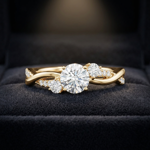Anillo de Compromiso de Lujo Vintage con Diamante Redondo Cultivado en Laboratorio Certificado por IGI para Mujer en Oro de 10K 14K 18K y Plata 925 935 - Product Image 1