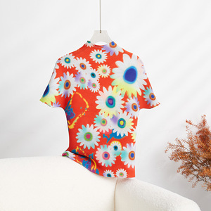 Miyake ultima moda camicetta Design stampato a <span class=keywords><strong>pois</strong></span> Top a maniche corte t-shirt elastica pieghettata Casual da donna - Product Image 6