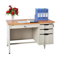 Meuble de bureau moderne à piédestal unique Modulat acier et bois bureau d'ordinateur fer bureau debout en bois pour usage domestique