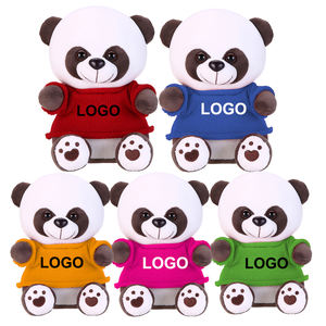 Peluche personalizzati regalo di san valentino 20CM Panda Kawaii PP peluche in cotone peluche Panda giocattoli con fiori di rosa - Product Image 5