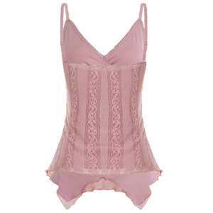 Robe longue respirante à col en V avec bordure en dentelle, détail nœud papillon et jupe évasée en forme de A - Product Image 6