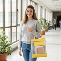 Sac fourre-tout en nylon à fermeture éclair avec logo personnalisé et petite poche, sac pour projets de broderie, accessoires pour kit de lecture, sac de rangement pour Bible