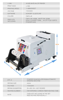 Nouvelle arrivée : Machine à poudre DTF A3 blanche avec enveloppeur à rouleaux et chauffage pour l'impression textile sur t-shirts