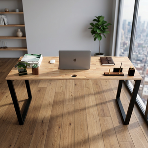HBRT003 Minimalist Assembly <b>Desk</b> 140x60 Rectangular Dual Motor <b>Solid</b> <b>Wood</b> Freestanding Modern Versatile for Office Bedroom Use - Product Image 3