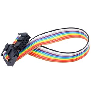10 Pin Flat PVC Colorful Ribbon <b>Cable</b> 0.1 Inch Pitch Female to Female IDC Connector 20 Cm Length for Electronics <b>Wiring</b> - Product Image 2