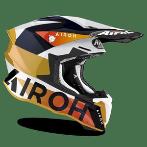 Casco Airoh Twist 2.0 Cross Bianco Blu Nero Oro M in Termoplastica per Moto da Corsa - Product Image 1