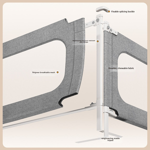 Barandilla de Seguridad Plegable para Cama de Bebé con Altura Ajustable, Barrera de Seguridad Anticaídas con Elevación Vertical para Niños Pequeños y Bebés - Product Image 6