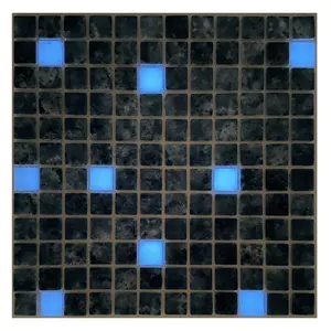Recycle Glass Art Square Inkjet Luminous Blue Colors Glow In The Dark Glass Mosaic Tile For Swimming Pool