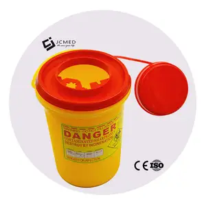 1L round Plastic Hospital Medical Biohazard Syringe Needle Clinical Sharps Safety Disposal Container