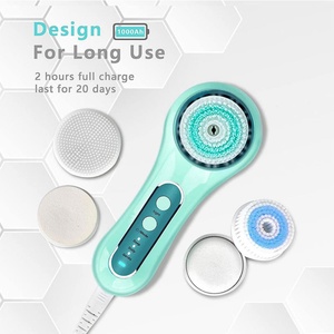 Cepillo de Limpieza Facial Eléctrico Multifunción de Silicona Verde, Alimentado por USB, ABS+PC, Portátil, Limpieza Profunda, Impermeable, Cuidado Corporal - Product Image 1