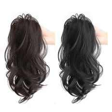 Hip Trandy High-End Style High Po-tail <b>Curling</b> Tincer Wigs Human Hair Extensions - Product Image 1