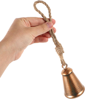 Cloche de sorcière vintage en métal personnalisée OEM avec corde en jute, carillon éolien rustique à suspendre pour couronne de Noël, décoration intérieure et extérieure