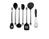 Ensemble d'ustensiles de cuisine en silicone, outils de cuisson antiadhésifs résistants à la chaleur, meilleur ensemble de batterie de cuisine avec acier inoxydable
