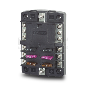 Bloque de Fusibles de 6 Vías y 12V, Caja de Fusibles Impermeable de 12 Voltios con 6 Circuitos y Barra Negativa para Automóviles, Camiones y Vehículos Recreativos de 12V/24V - Product Image 5