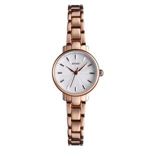 Montre à quartz pour femme Skmei, cadran à effet d'ondulation d'eau exquis, étanche 3 BAR, design minimaliste tendance, boîtier en alliage, bracelet en acier inoxydable - Product Image 1