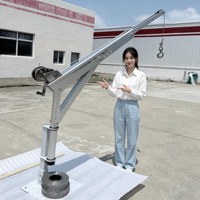 Grue en aluminium légère et portable 400 kg, conception pliable pour camion et bateau, utilisation facile par un seul opérateur