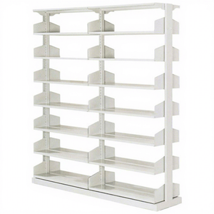 Library Furniture 4-layers Double Side Bookshelf Metal Bookrack Height-<b>Adjustable</b> Bookcases for Students Display Racks - Product Image 3