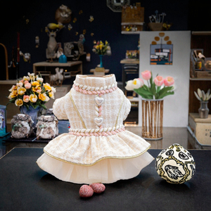 Vêtements de luxe en polyester pour animaux de compagnie OEM ODM, robe de mariée d'hiver, jupe sexy en dentelle pour animaux, vente en gros - Product Image 2