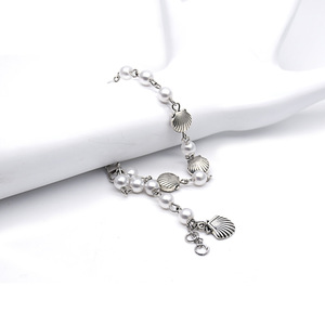 Pulsera con elementos de perlas y conchas, tamaño ajustable, joyería unisex, recuerdo - Product Image 5