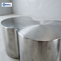 Article populaire : Table basse en acier inoxydable argenté/doré, design moderne en forme de nuage pour salon