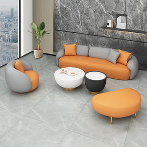 Ensemble de mini-canapés en tissu scandinave pour salon ou bureau, design confortable - Product Image 4