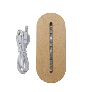 Chất Lượng Cao Sạc LED Cơ Sở Ánh Sáng Ban Đêm Acrylic Cơ Sở Sồi Gỗ Tâm Trạng Ánh Sáng Với Cảm Ứng Chuyển Đổi Cho Trang Trí - Product Image 2