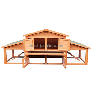 Cage à lapins en bois écologique d'extérieur à 2 niveaux, maison de reproduction moderne pour cochon d'Inde et lapin, enclos avec rampe, emballé en boîte - Product Image 5