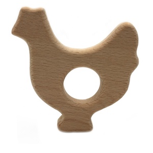 De forma de Polla bebé madera juguete mordedor bebé enfermera lactancia materna mastique niño pollo SONAJA de madera - Product Image 1