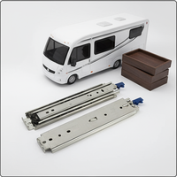 Glissières de tiroir à extension complète robustes avec verrouillage, largeur 76 mm, capacité de charge supérieure à 200 kg, rails de glissière industriels pour cuisine et salle à manger
