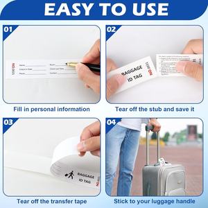 Etiquetas de identificación de equipaje de hotel de papel con cinta de transferencia en la parte posterior Etiquetas de equipaje Etiquetas de verificación de reclamo de equipaje negro a granel - Product Image 5