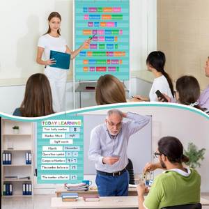 Tableau mural de poche noir à 10 poches, pour mots et phrases, fournitures pour enseignants, rentrée scolaire, 43x28 pouces, 420D - Product Image 3