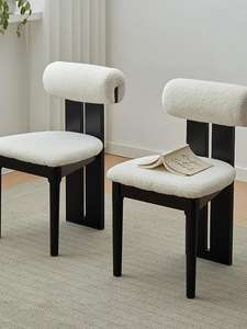 Sillas de Comedor de Madera Cómodas con Patas de Madera y Tapicería de Lana para Restaurante, Hotel, Bodas, con Cojín Acolchado - Product Image 3